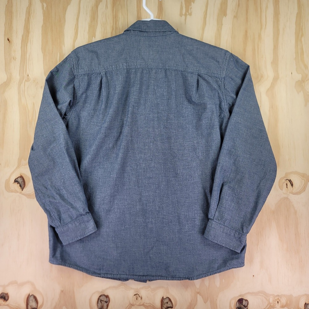 Carhartt Button Down Shirt Mens L Blue Loose Fit Chambray Long Sleeve TW4368-M - Picture 4 of 7
